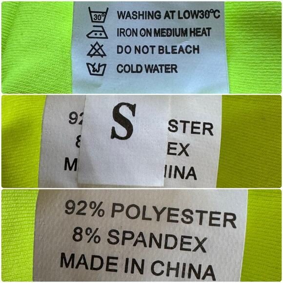 BITE IT! Neon Fluorescent Yellow Tank Crop Top Grunge Punk Retro Festival Size S - Picture 7 of 7